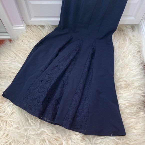 ELIZA J LACE TRIM V-NECK FORMAL DRESS - Picture 4 of 10